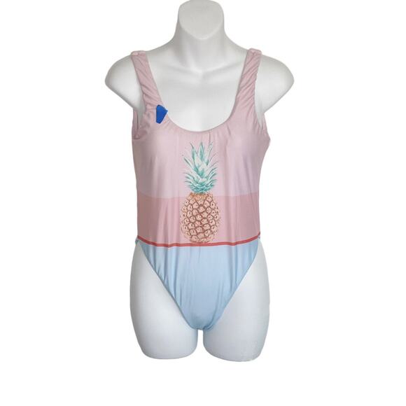 Bikini Lab Swim Womens Size Small Pineapple One Piece Swim Suit Soft Padding NEW - Picture 14 of 16